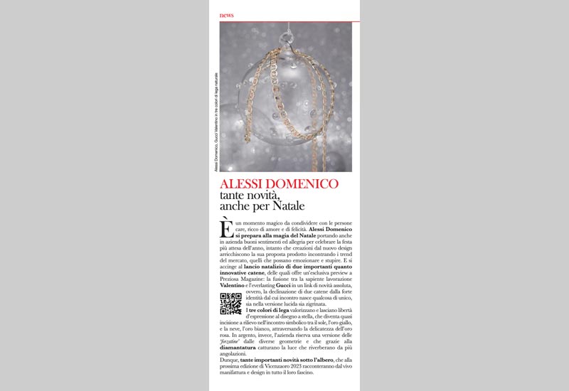 ALESSI DOMENICO - ALESSI DOMENICO: MUCHAS NOVEDADES, TAMBIÉN PARA NAVIDAD