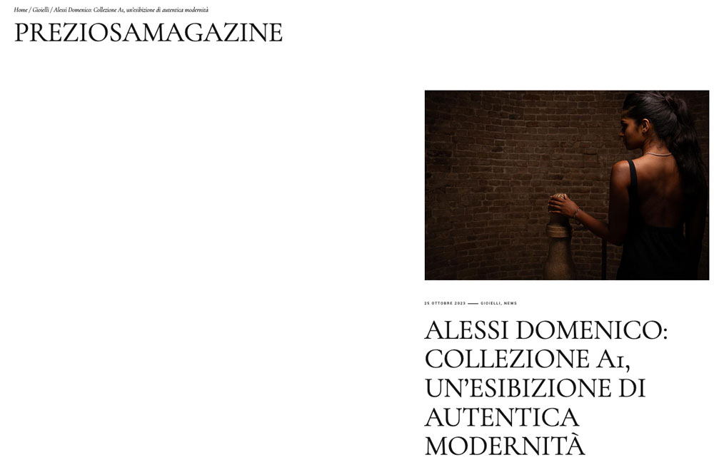 ALESSI DOMENICO - Alessi Domenico: Collezione A1, un’esibizione di autentica modernità